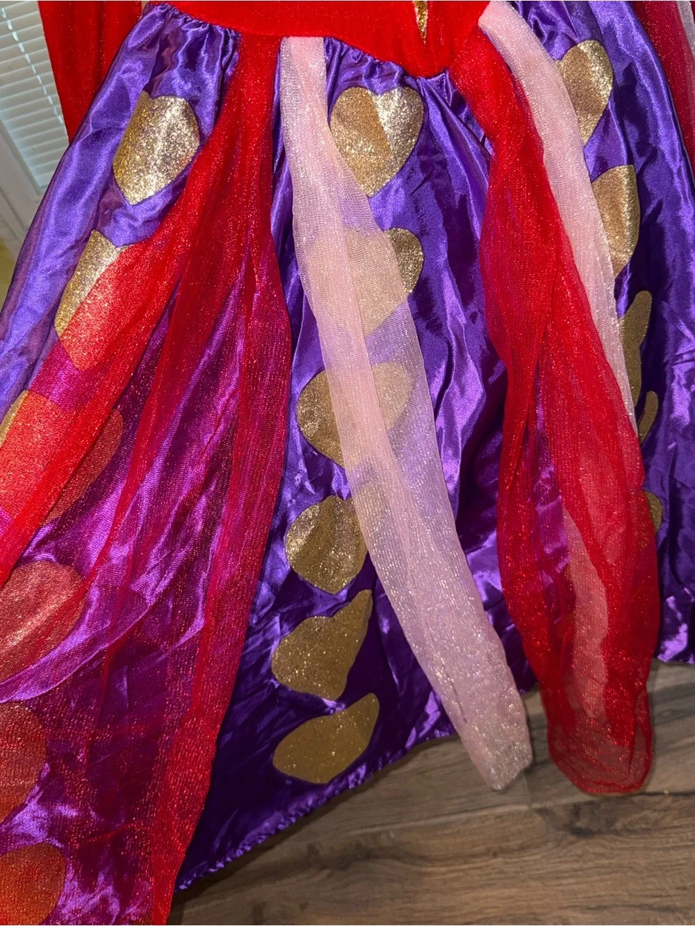 Kids Royal Heart Princess Costume - Purple & Red